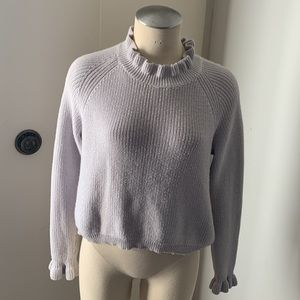Knit Sweater with Ruffle Trim